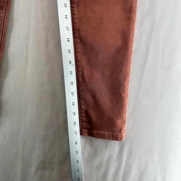 Banana Republic Jeans Womens 27 Premium Denim Mid Rise Skinny Stretch Rust Red - Picture 10 of 10